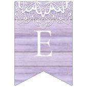 kant en Lila rustieke houtviering Vlaggetjes (Derde vlag)