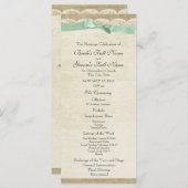 kant en munt groene boog bruiloft programma (Voorkant / Achterkant)