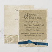 Kant en Navy Boog Ontvangstkaart Informatiekaartje (Voorkant / Achterkant)