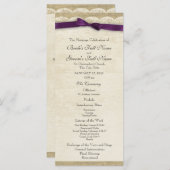 kant en Paarse boog bruiloft programma (Voorkant / Achterkant)