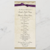  kant en Paarse boog bruiloft programma (Voorkant)