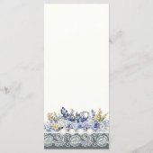  kant en parels bloemenbruiloft menu (Achterkant)