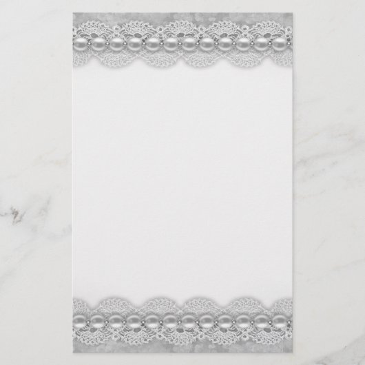 Kant en parels textuur Stationery Briefpapier (Voorkant)
