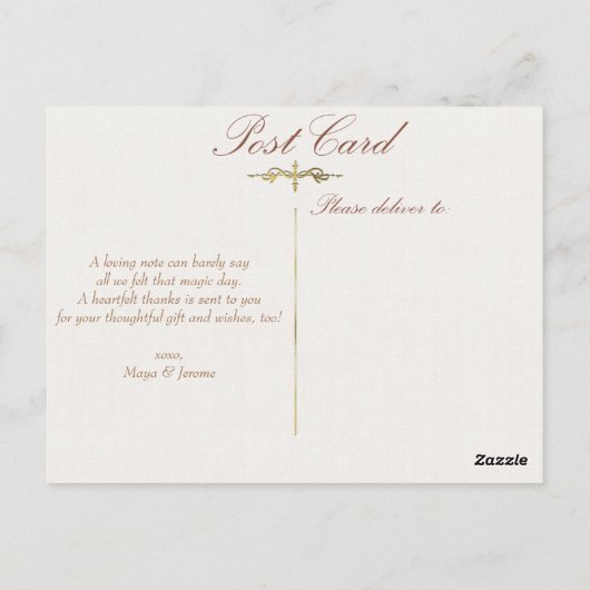 Kant en schuur hout rustiek land dank u briefkaart (Achterkant)