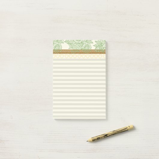 kant en strepen Retro pastel Feminine chic Post-it® Notes (Op bureau)