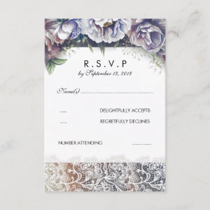 Kant en Waterverf Flowers RSVP Kaartje
