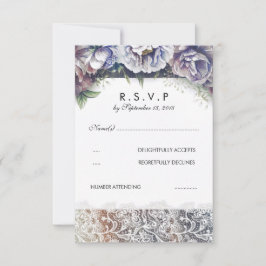 Kant en  Waterverf Flowers RSVP Kaartje