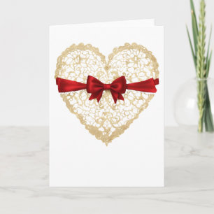 Kant Hart Rode Lint Valentijnsdag Hart Kaart