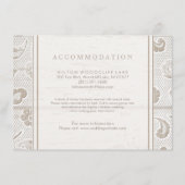 Kant hout rustiek land bruiloft accommodatie informatiekaartje (Voorkant)