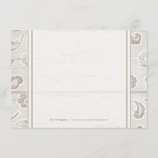 Kant hout rustiek land bruiloft accommodatie informatiekaartje (Achterkant)