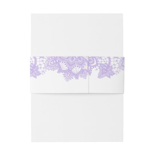 Kant Lavendel Kleur Elegant Uitnodigingen Wikkel (Achterkant Voorbeeld)
