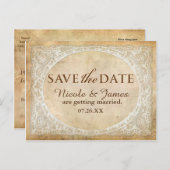 kant Lijst rustiek Save the Date Briefkaart (Voorkant / Achterkant)