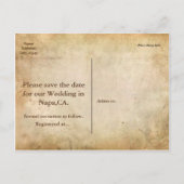 kant Lijst rustiek Save the Date Briefkaart (Achterkant)