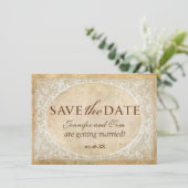 Kant Lijst Rustiek Save the Date Kaart (Staand voorkant)