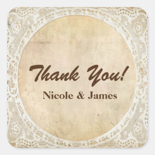  Kant Lijst Rustieke Romance Bruiloft Sticker