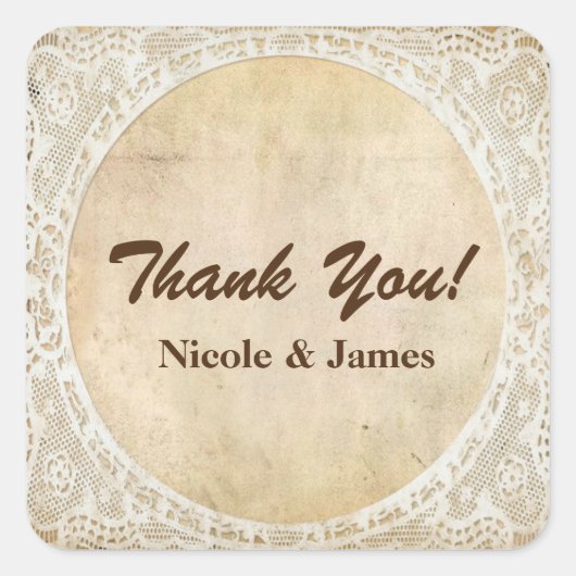  Kant Lijst Rustieke Romance Bruiloft Sticker (Voorkant)