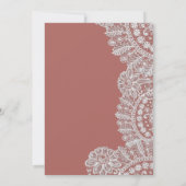  kant Marsala of een kleur bruiloft Kaart (Achterkant)