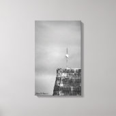 Kant met Storm in achtergrondcanvas afdrukken (Voorkant)