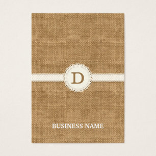 Kant Monogram Burlap Oorbel/Sieraden Display Visitekaartje