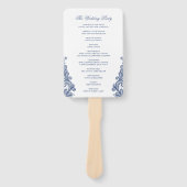 Kant Navy Blue Rustiek Huwelijksprogramma Handwaaier (Voorkant)