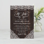  kant oude schuur handschrift bruiloft kaart (Staand voorkant)