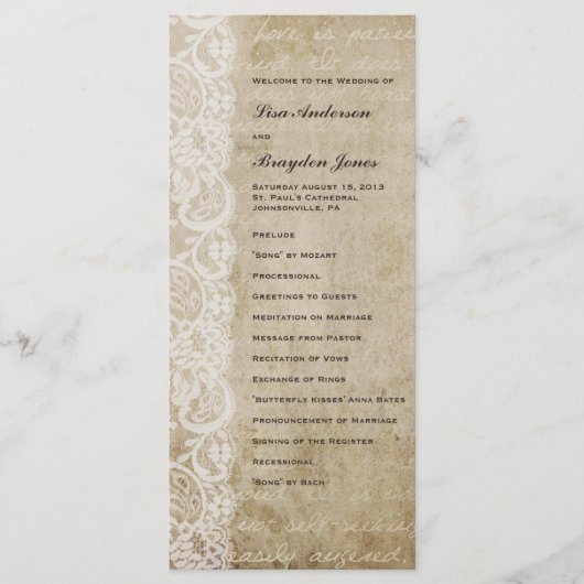  kant oude wereld bruiloft programma (Voorkant)