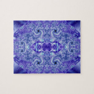 Kant Paarse en witte fractale kunst Legpuzzel