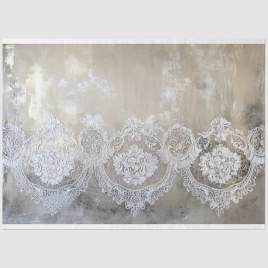 Kant Patina, getextureerde beige achtergrond Tissuepapier (Voorkant)