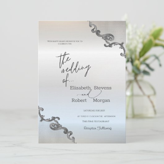 kant rand zilveren bruiloft kaart