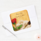  kant, rode roos, perkament Sticker (Envelop)