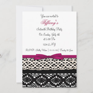 kant roze demask Sweet Sixteen party Invitation Kaart