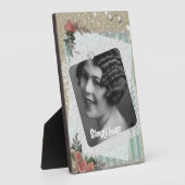  kant Rozen en parels Art Plaque Fotoplaat (Zijkant)