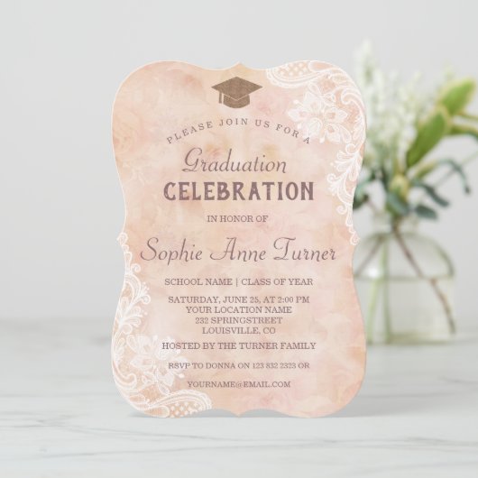  kant Rozen oude papier afstuderen partij Kaart (Staand voorkant)