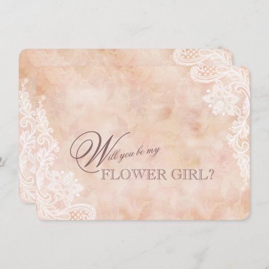 Kant Rozen Oude Papier Bloemenmeisje Bruiloft (Voorkant / Achterkant)