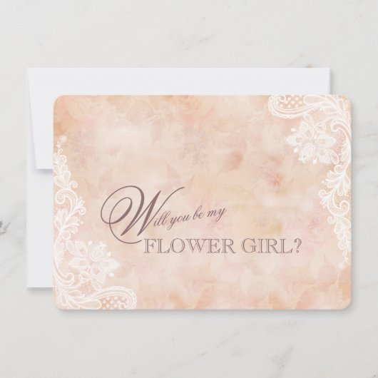 Kant Rozen Oude Papier Bloemenmeisje Bruiloft (Voorkant)