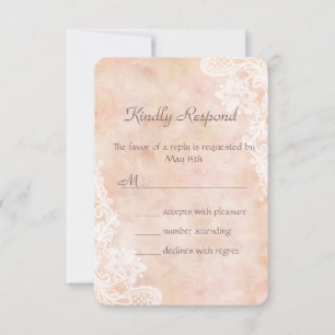  kant Rozen Oude papieren bruiloft RSVP Uitnodigen