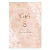  kant Rozen Oude papieren Trouwtafel Nummer Kaart (Achterkant)