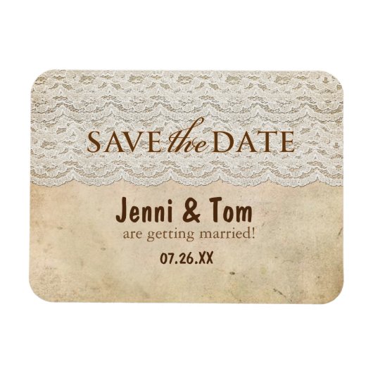  Kant Rustieke Bruiloft Save the Date Magnet Magneet (Horizontaal)