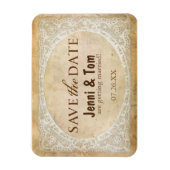 Kant Rustieke Bruiloft Save the Date Magnet Magneet (Verticaal)