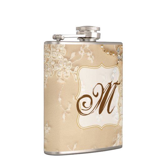 kant sieraden Victor Monogram Whiskey Flask Heupfles (Rechts)