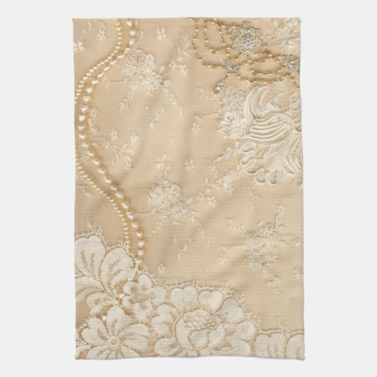  kant sieraden Victoriaans keukenschotel handdoek (Verticaal)