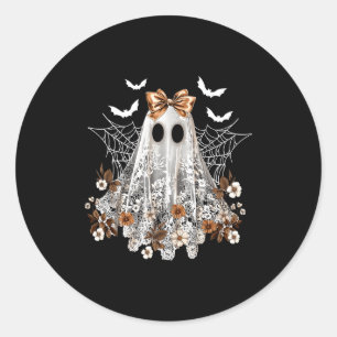 Kant Spook Coquette Strik Ouderwetse Vrouwen Meisj Ronde Sticker