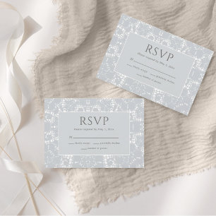 Kant Stof Blauw Fijne RSVP Kaart