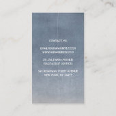 Kant Stoffig of Slate Blue Elegant Visitekaartje (Achterkant)