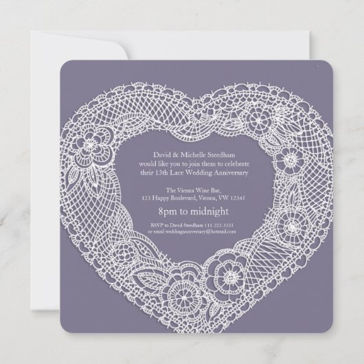 Kant trouw hart 13 jaar feest uitnodigingen (Achterkant)