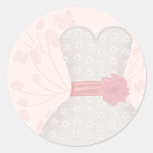 Kant Trouwjurk en Vlinder Ronde Sticker