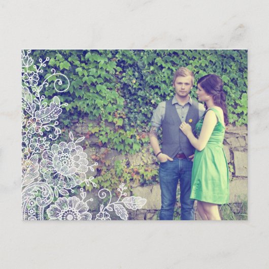 Kant uit de oude doos - Save the Date Aankondigingskaart (Voorkant)