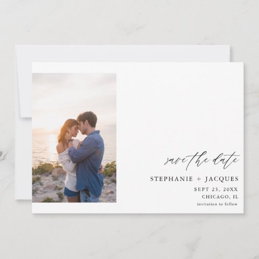 Kant V Foto Modern Opslaan Datum Kaart (Voorkant)