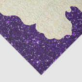 Kant vlinder op Paarse glitter tissue papier (Detail)