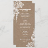  Kant Wit & Kraft Rustieke Bruiloft Programma (Voorkant / Achterkant)